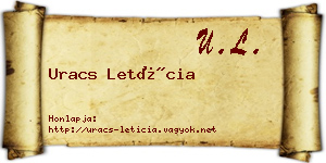 Uracs Letícia névjegykártya